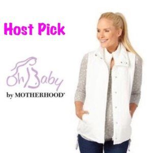 Oh Baby Motherhood Maternity White Puffer Vest M